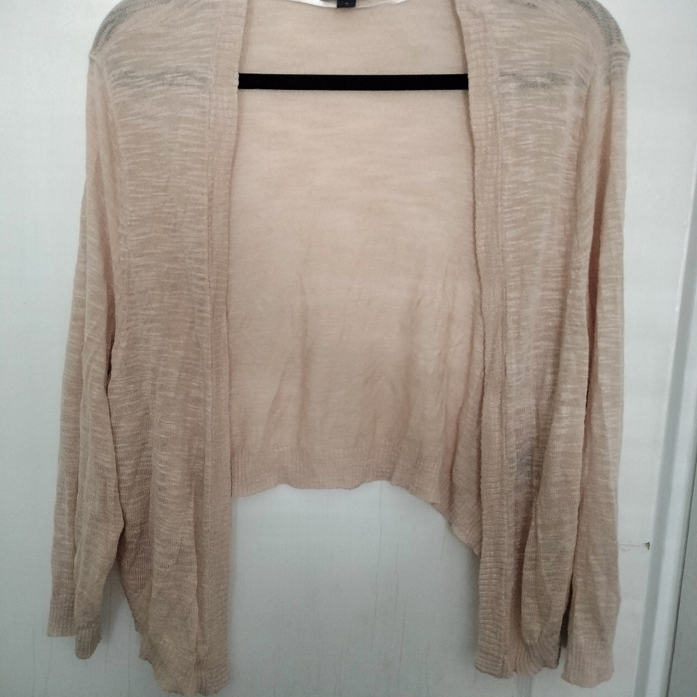 Torrid 2 Tan Beige Open-Front Knit Cardigan Sweater Plus 2x
